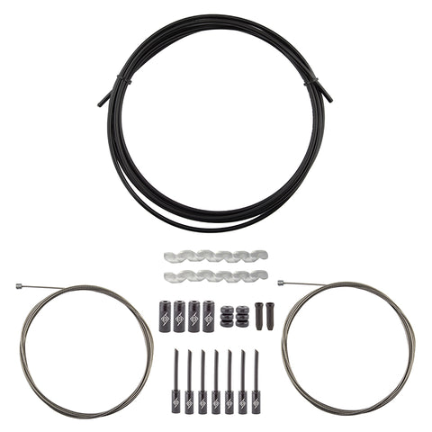 Origin8 Slick Compressionless 2x Gear Cable/Housing Kit Front + Rear RD/MT Black freeshipping - Onlinebike.store