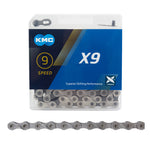 KMC X9 9 Speed NP/Dark Silver 116L freeshipping - Onlinebike.store
