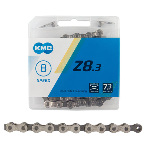 KMC Z8.3 Index 8 Speeds Silver/Grey 116 Links freeshipping - Onlinebike.store