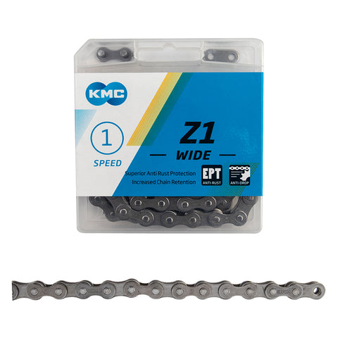 KMC 1/2x1/8 Z1 1 Speed EPT Silver 112 Links freeshipping - Onlinebike.store