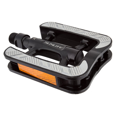 Sunlite City Non-Slip Black and Grey 9/16 Alloy With Rubber Grip Pedals