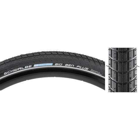 Schwalbe Big Ben Plus Perf SS Green Guard BK/BSK/REF E50 Wire Tire freeshipping - Onlinebike.store